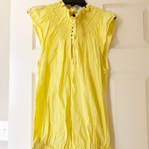 🌸Topshop Bright Yellow Highnecked Blouse